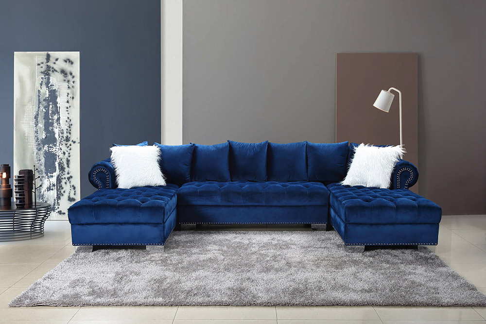 SF1930 Blue Sectional Sofa