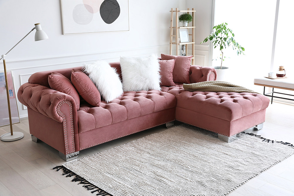 SF1930c Pink Sectional Sofa
