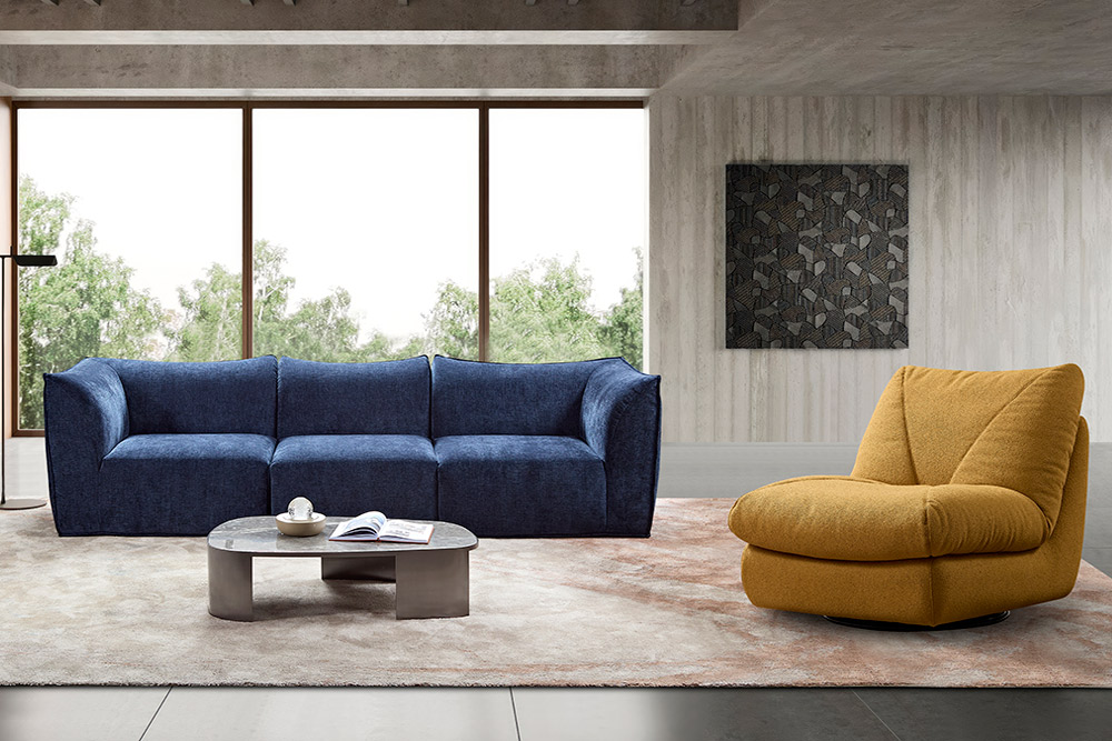 SF3376 Blue Compressed Sofa