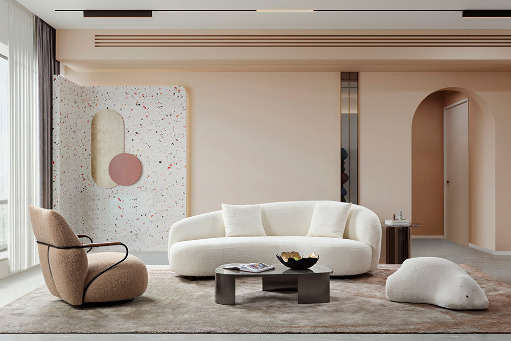SF3384 White Stationary Sofa