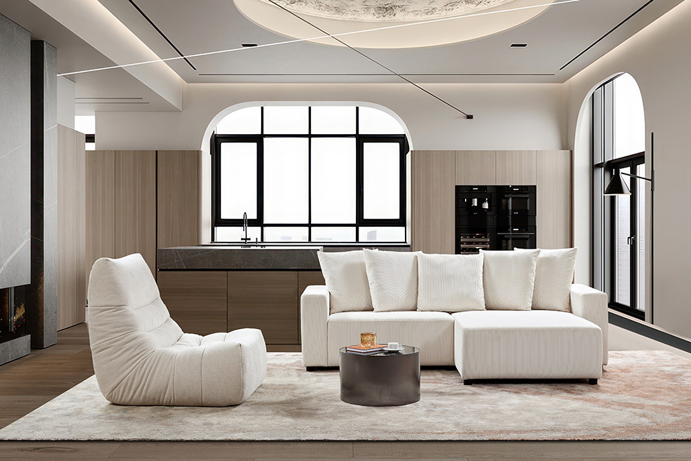 SF3385 White Sectional Sofa