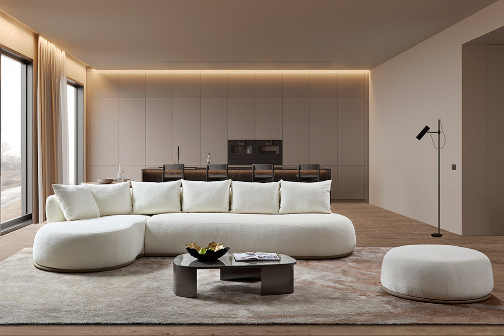 SF3390 White Sectional Sofa