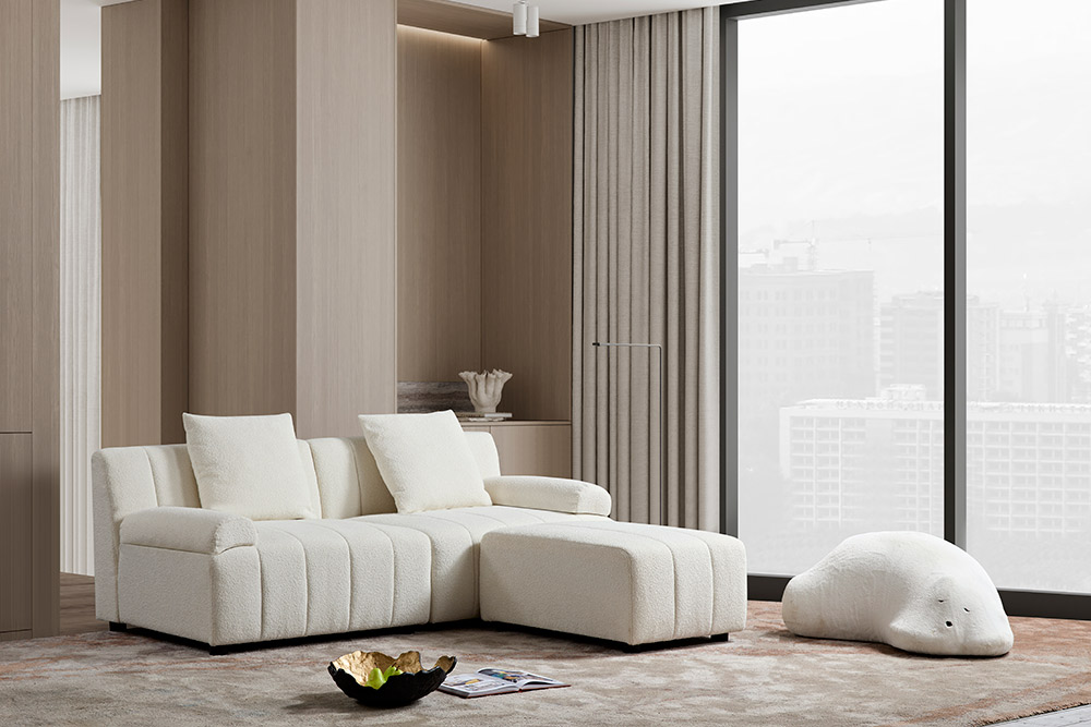 SF3391 White Sectional Sofa