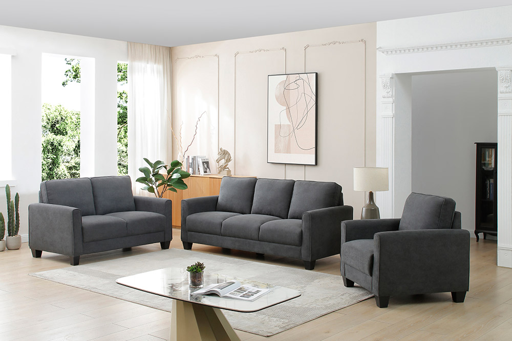 SF3400 Grey 3+2+1 Stationary Sofa