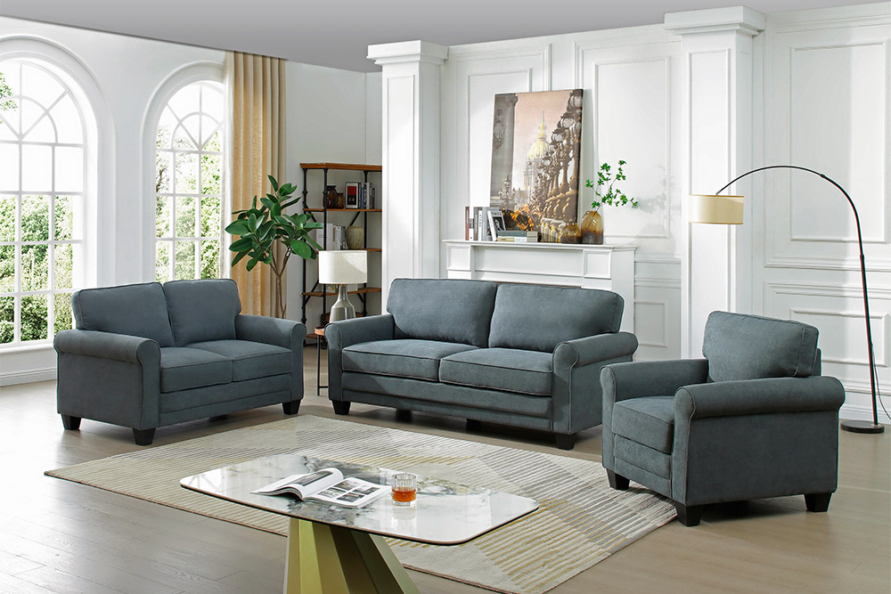SF3401 Grey 3+2+1 Stationary Sofa