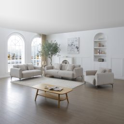 SF3407 Beige 3+2+1 Stationary Sofa
