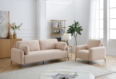 SF3414 Beige 3+2+1 Stationary Sofa